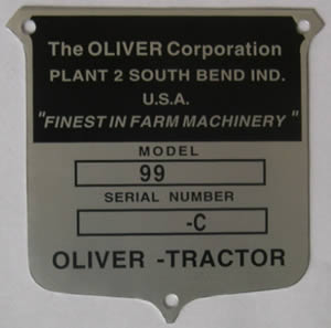 Serial Number Plate, Click to ENLARGE!